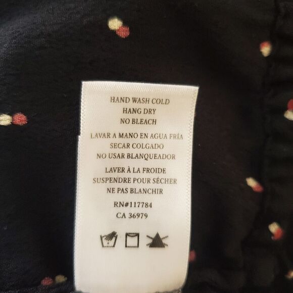 Rails Button Front Peplum Blouse  - size Small in Black Dots - Picture 13 of 14
